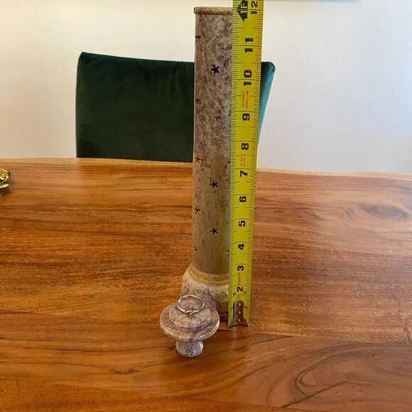 Soapstone Incense Burner 12in High Decorative Celestial Zodiac Moon Sun Marble - Picture 12 of 16